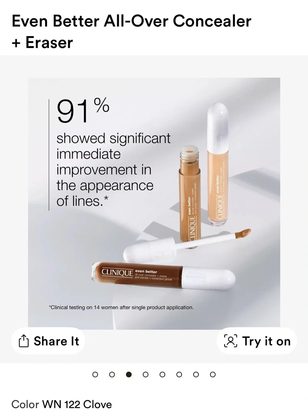 Clinique Even Better All-Over Concealer + Eraser — WN 122 Clove (Warm Brown)